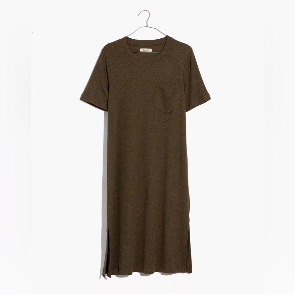 Madewell Ribbed Pocket Tee Midi Dress